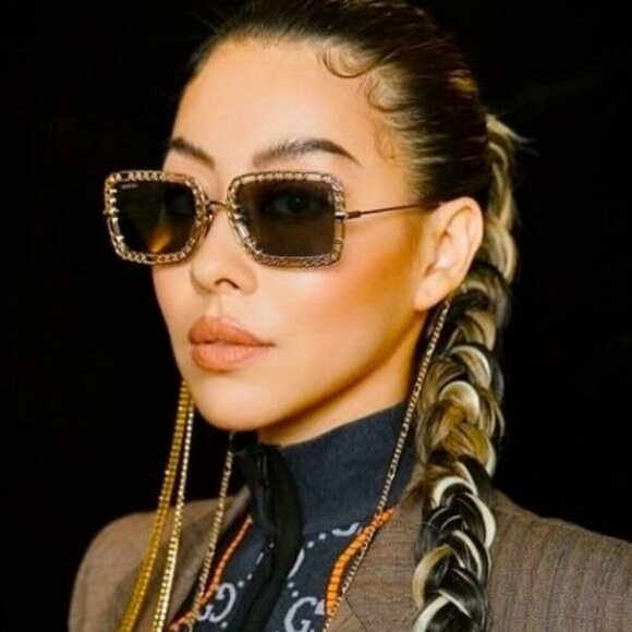 NWT GUCCI GG1112S - 001 CHAIN SUNGLASSES - Picture 3 of 15